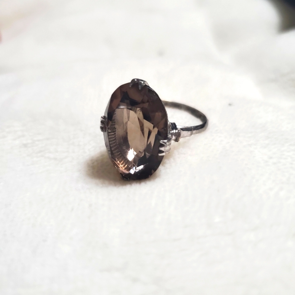 Smokey Quartz vintage size 6 ring